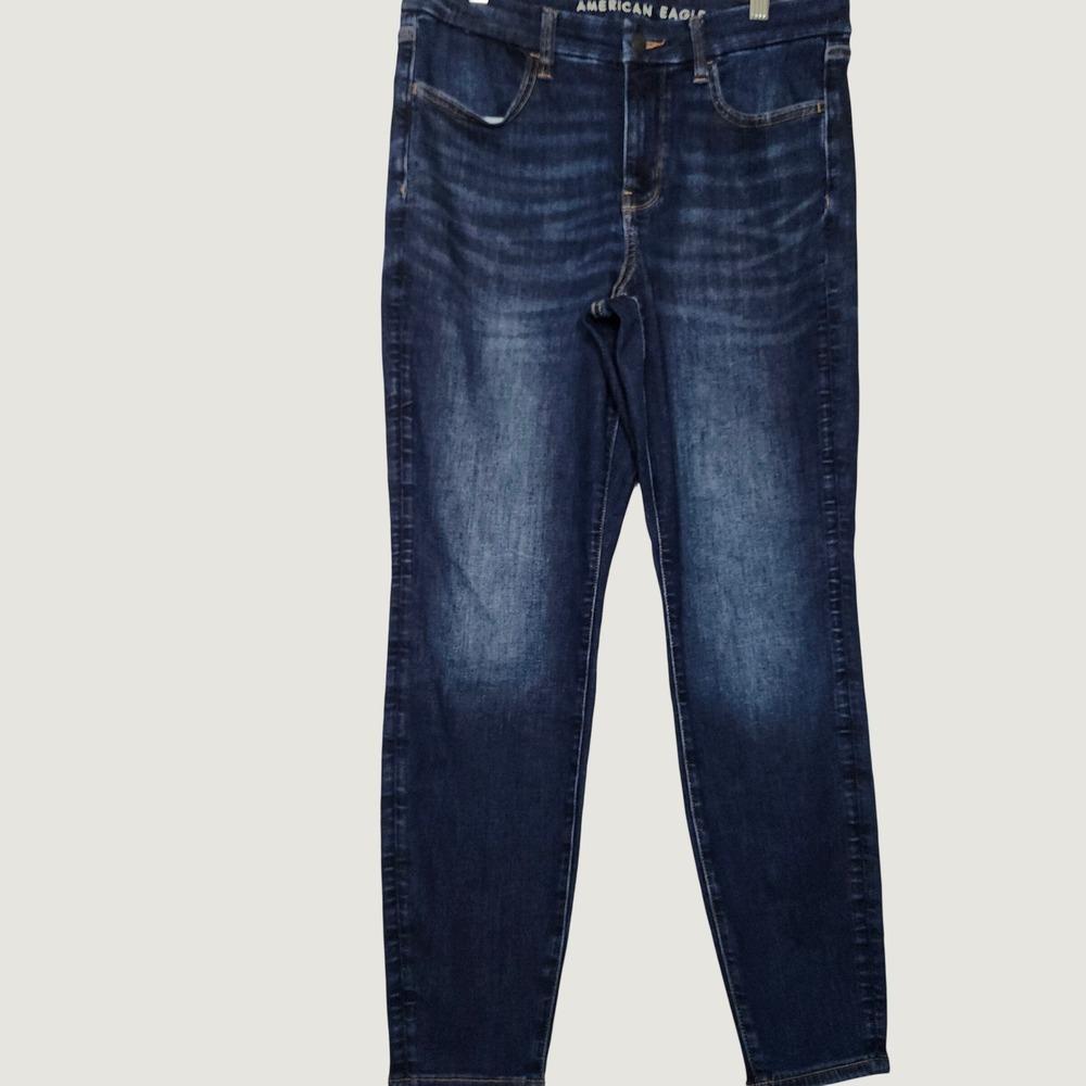 American Eagle Next Level Stretch Skinny Jeans Dark Wash 12 Short High Rise
